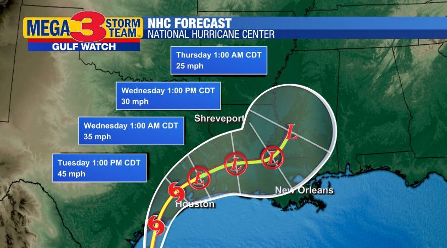 National Hurricane Center Forecast Path